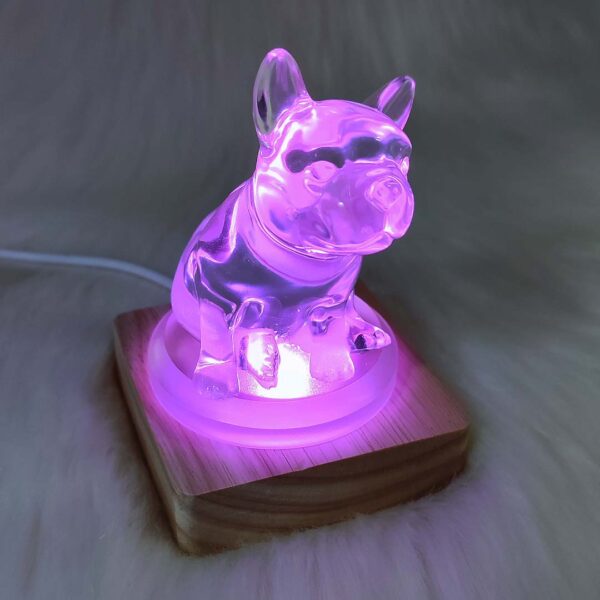 RGB LED šviestuvas – šuns statulėlė "Buldogas" - Image 4