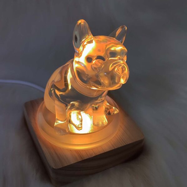 RGB LED šviestuvas – šuns statulėlė "Buldogas" - Image 6