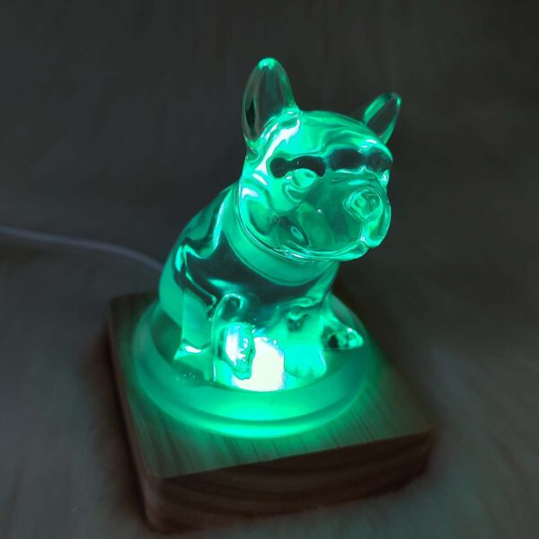 RGB LED šviestuvas – šuns statulėlė "Buldogas" - Image 3
