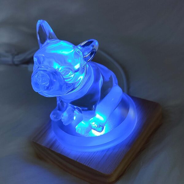 RGB LED šviestuvas – šuns statulėlė "Buldogas" - Image 5